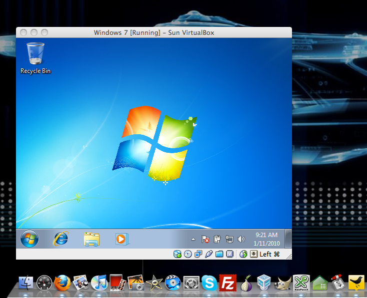 virtual machine windows 7 mac os x
