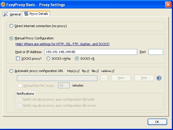 foxyproxy ip address