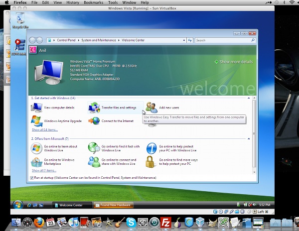 virtualbox inside mac os x