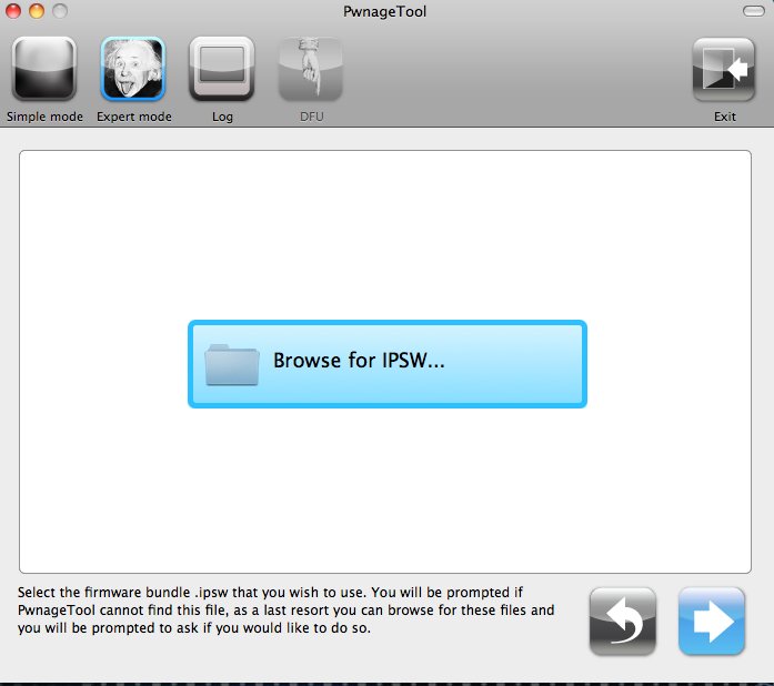 pwnage browse for ipsw