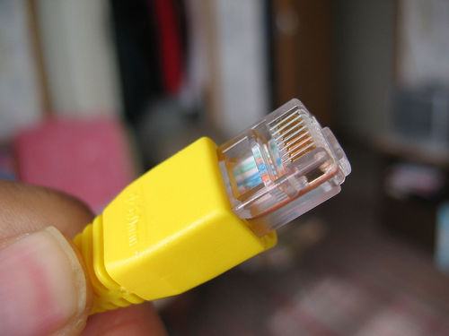 yellow ethernet cable