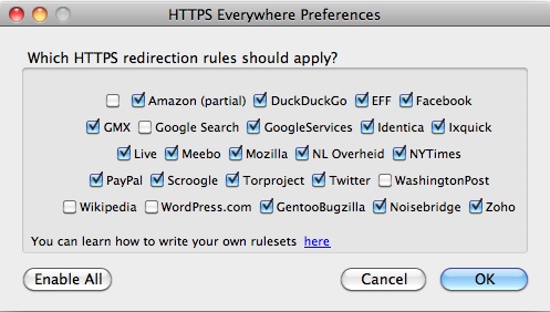 HTTPS Everywhere screenshot
